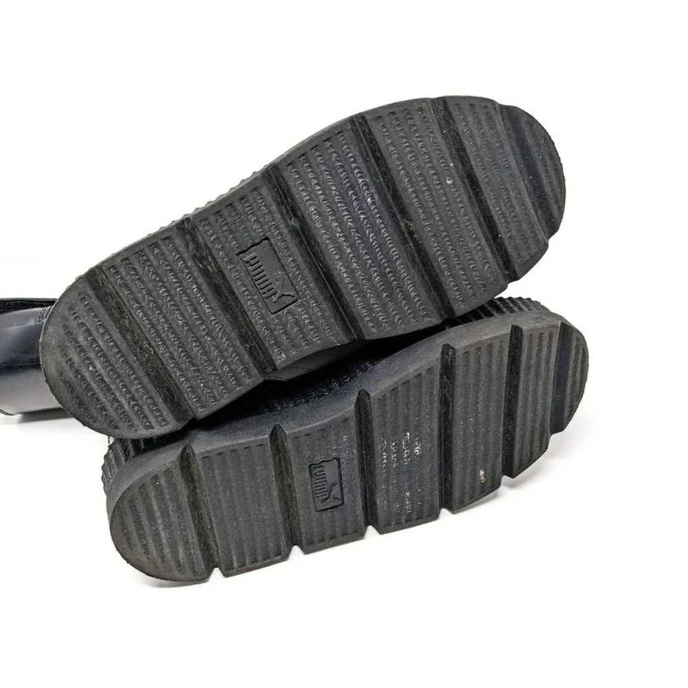 Puma Fenty Womens 9 Ankle Strap Creepers Platform Black Leather Sneakers EUC - Picture 8 of 10